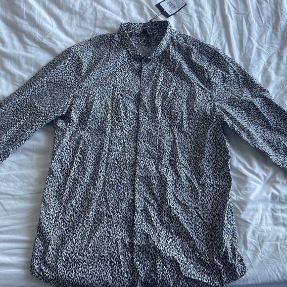 John Varvatos slim fit black and white shirt - Picture 1 of 3